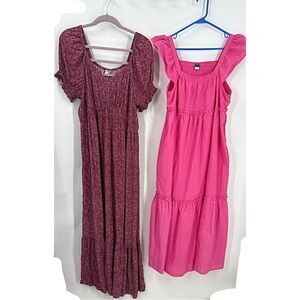 Sonoma/Old Navy, Set of two maternity midi maxi BoHo cottage core dresses L